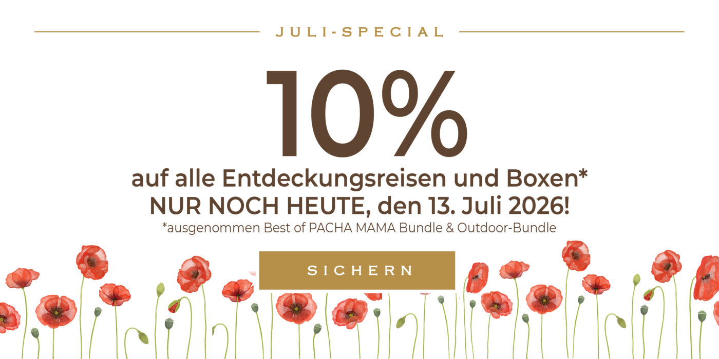 Nur noch heute: 10% auf alle Entdeckungsreisen und Boxen!