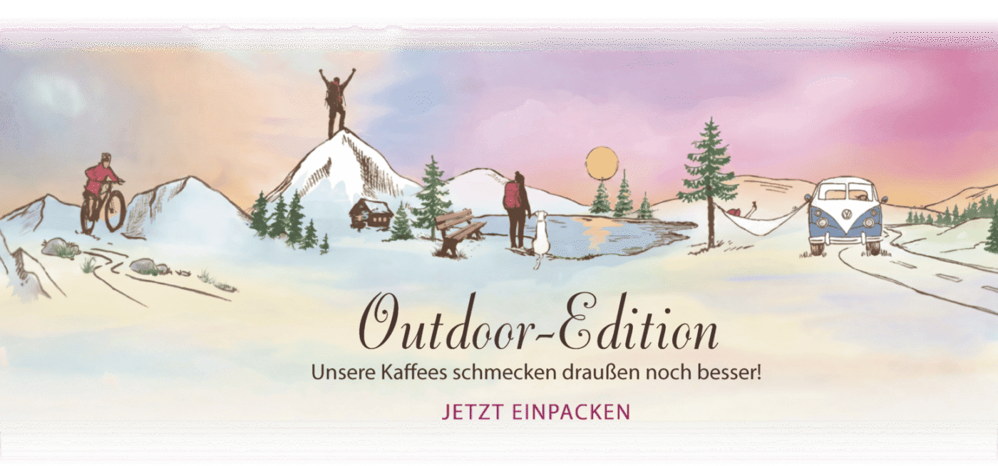 Outdoor-Edition - Vier Outdoor-Coffee BIO, weil unsere Kaffees schmecken draußen noch besser - jetzt einpacken! Mobile Ansicht